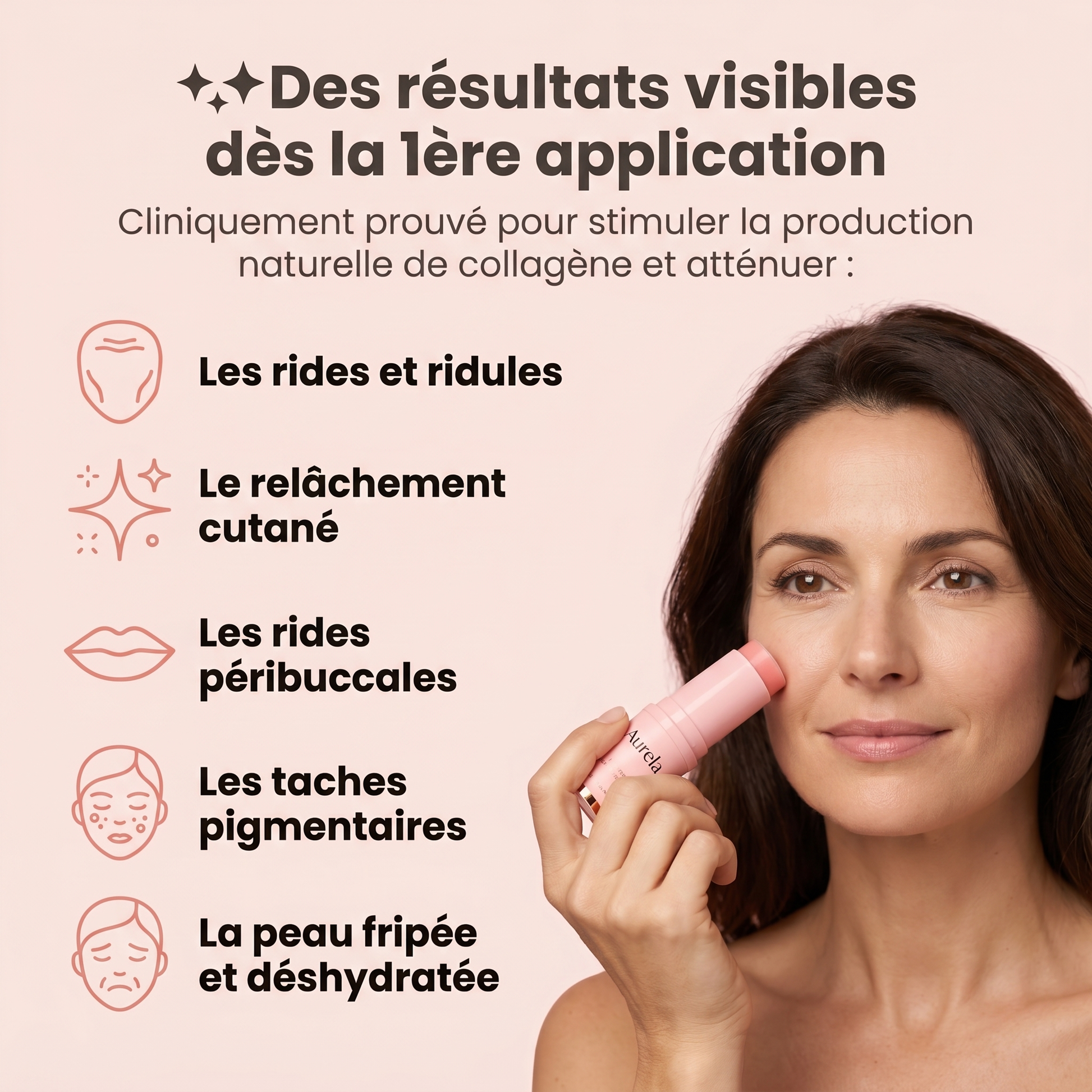 5 benefices visibles du Baton de Collagene Pur Aurela